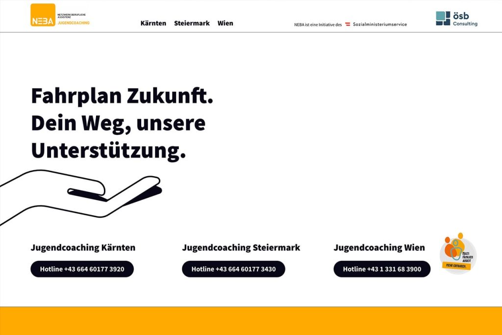 Multi-Website-Projekt für ÖSB Gruppe 1 jugendcoaching website case study
